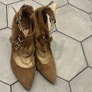 Ivanka Trump Block Heel Tan Shoe